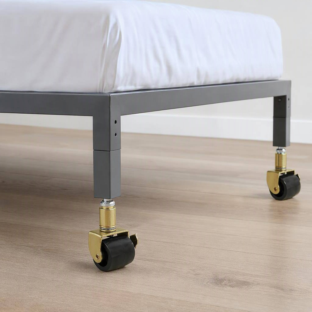 Adjustable bed-frame casters, 2 pack, shown in place