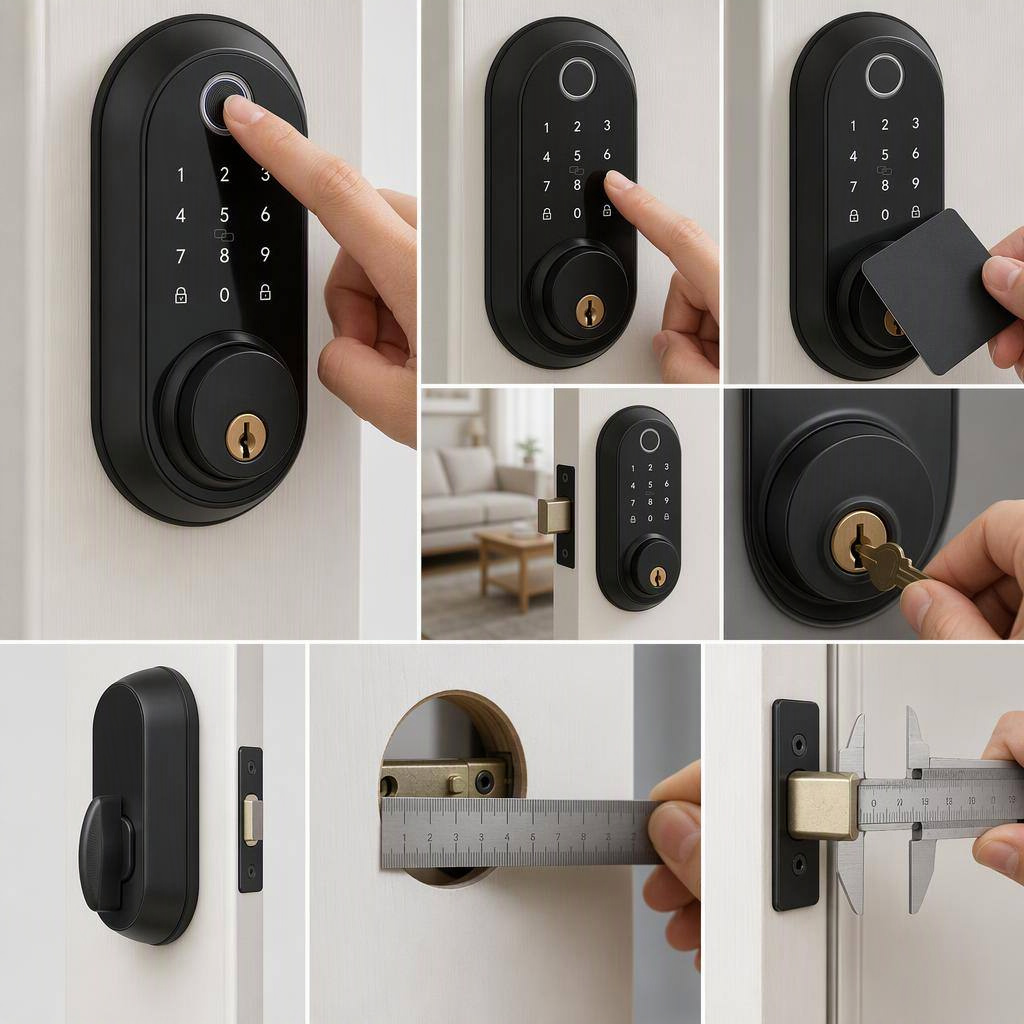 Black Touchscreen Fingerprint Lock Set product view 2