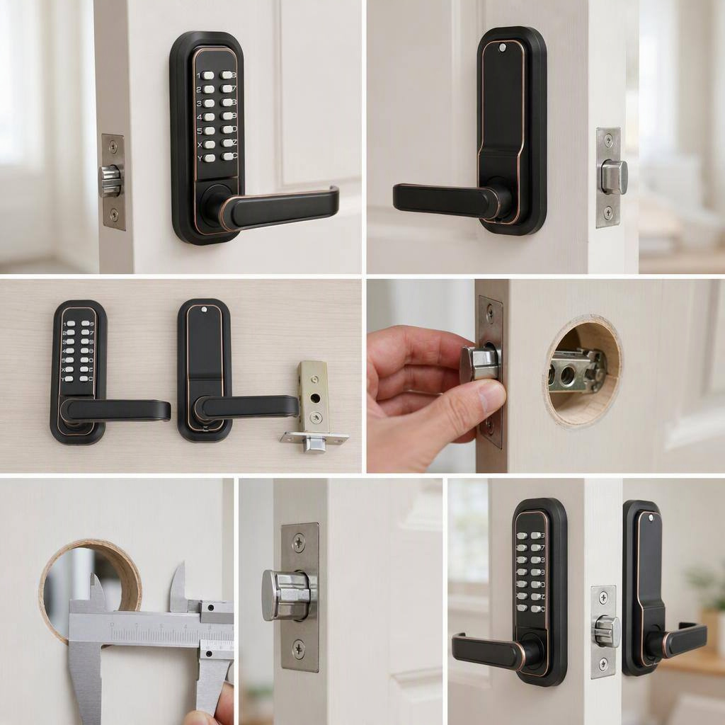 Bronze Mechanical Keypad Door Lock product view 2