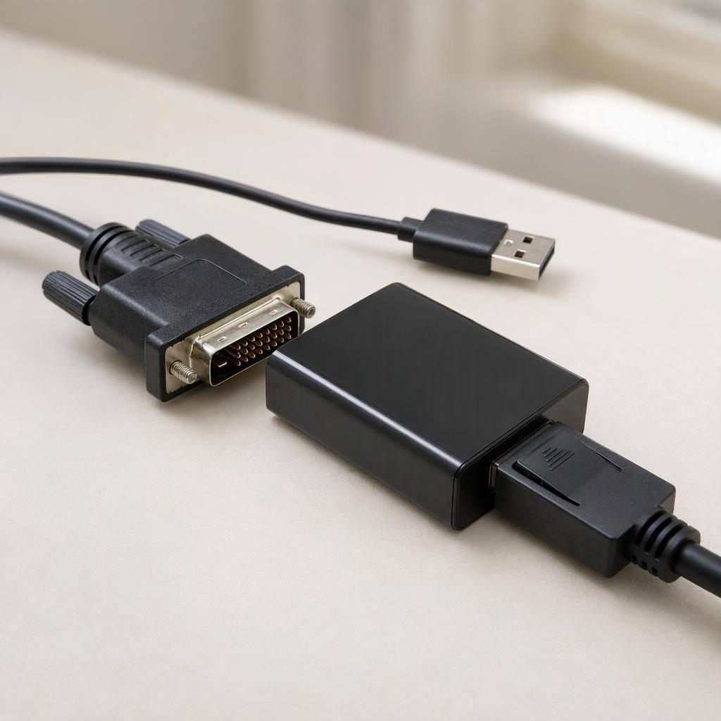 Active DVI-D to DisplayPort adapter, detail