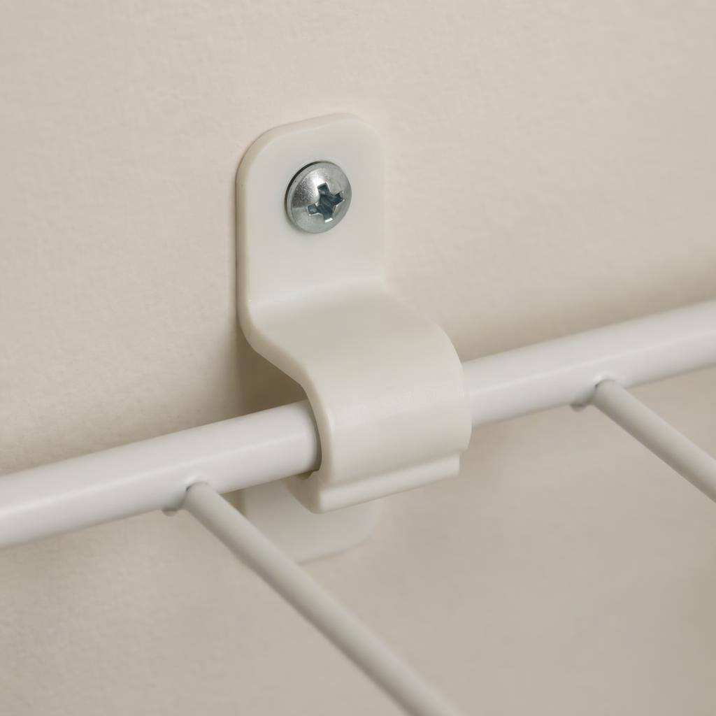 Fixed-mount wire shelf clips, 12 pack, detail