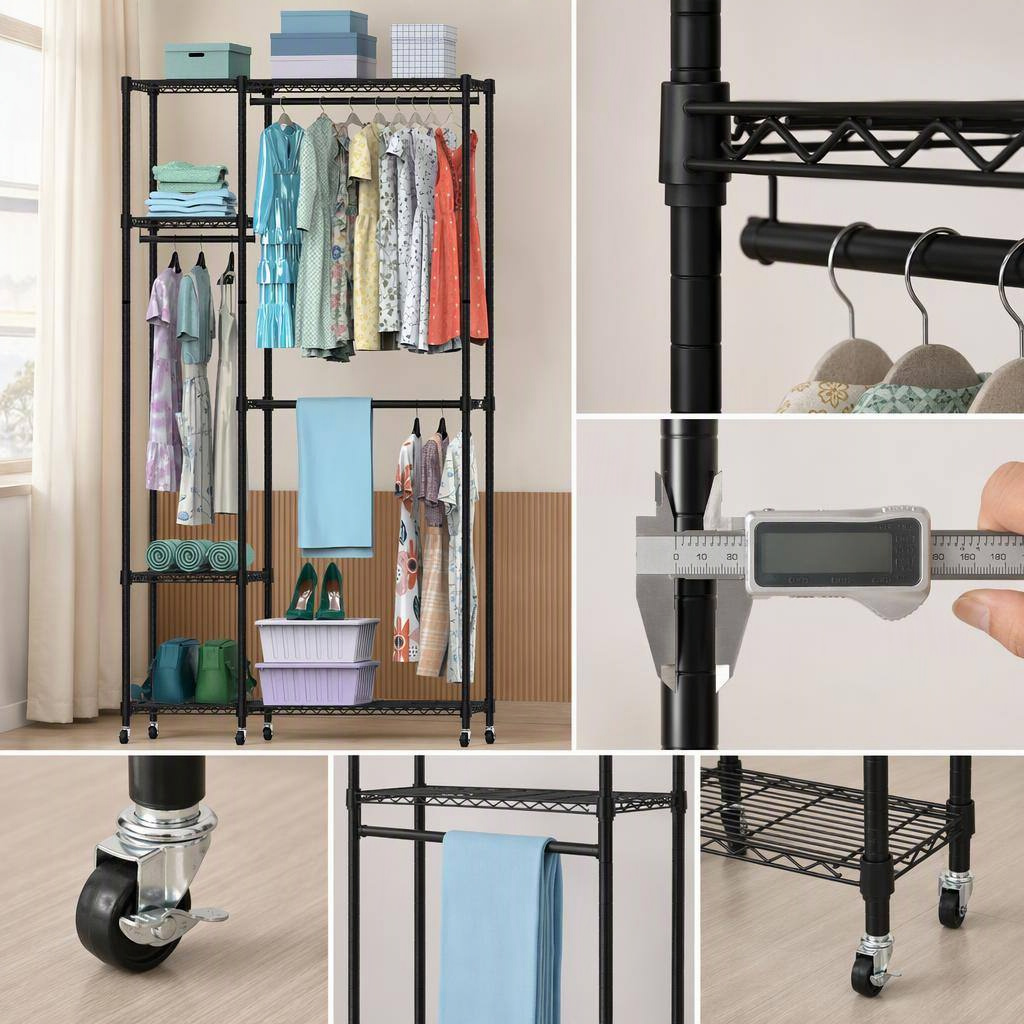 4 Tier 3 Rod Garment Rack product view 2