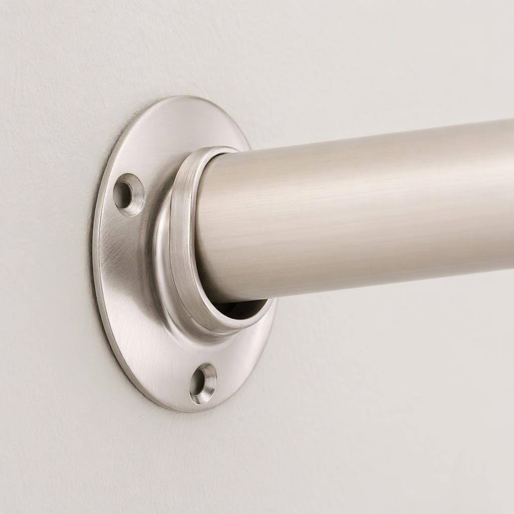 Heavy-duty closet-pole sockets, brushed nickel, detail