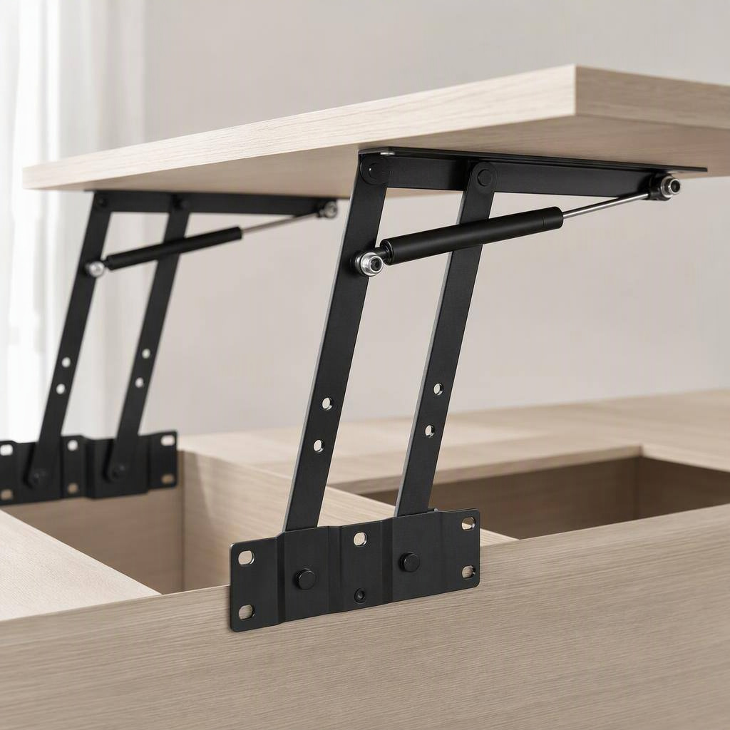 150 N lift-top table hinge pair, 9.52-inch rise, detail