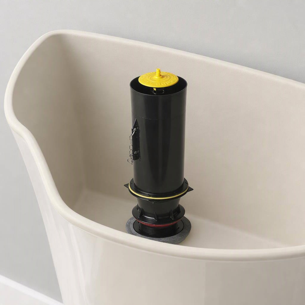 Cimarron 2-inch canister flush-valve kit, shown in place