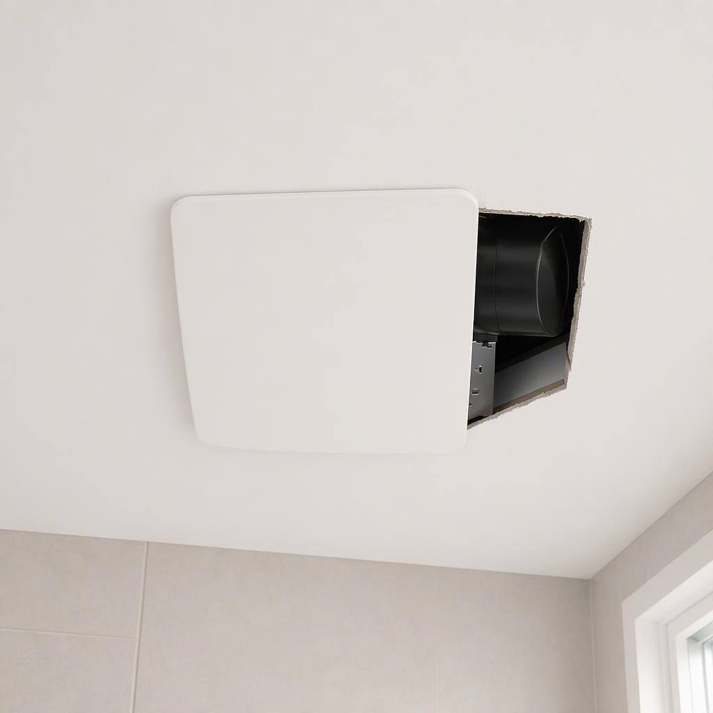 RVS50 room-side bathroom exhaust fan, shown in place