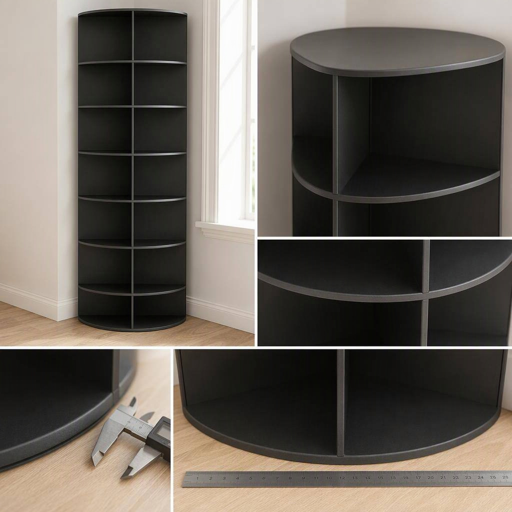 7 Tier Black Rotating Shoe Rack product view 2
