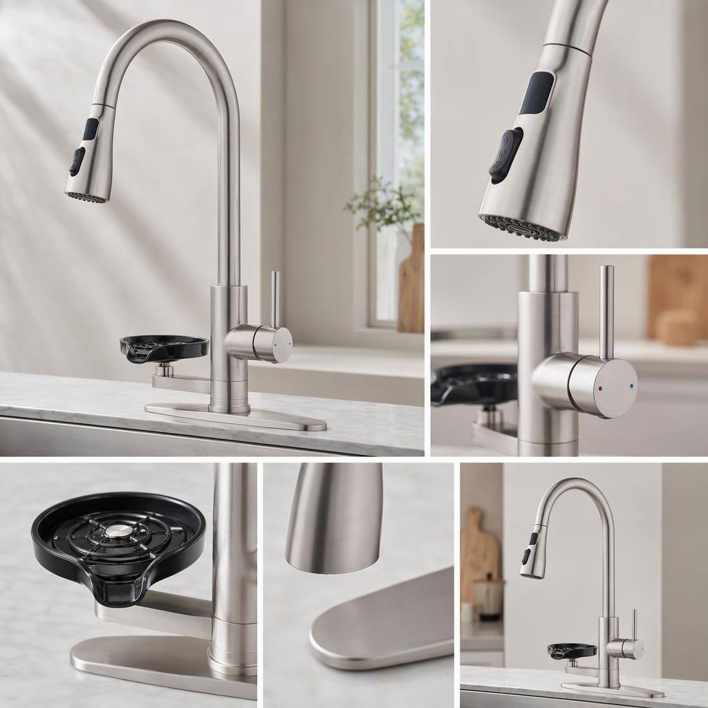 3 In One LED Kitchen Faucet Glass Rinser product view 2