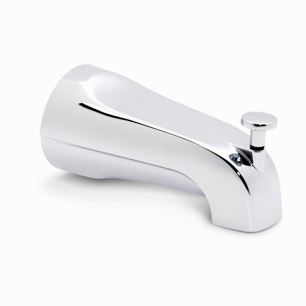 5/8-inch slip-on tub diverter spout, chrome, 5/8 in OD slip-on