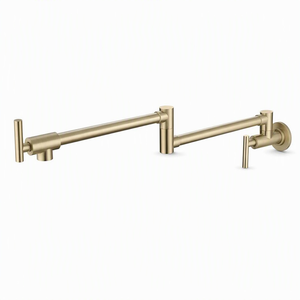 Dual Joint Pot Filler Faucet, Wall mount • Folding dual-joint swing arm • Confirm reference configuration