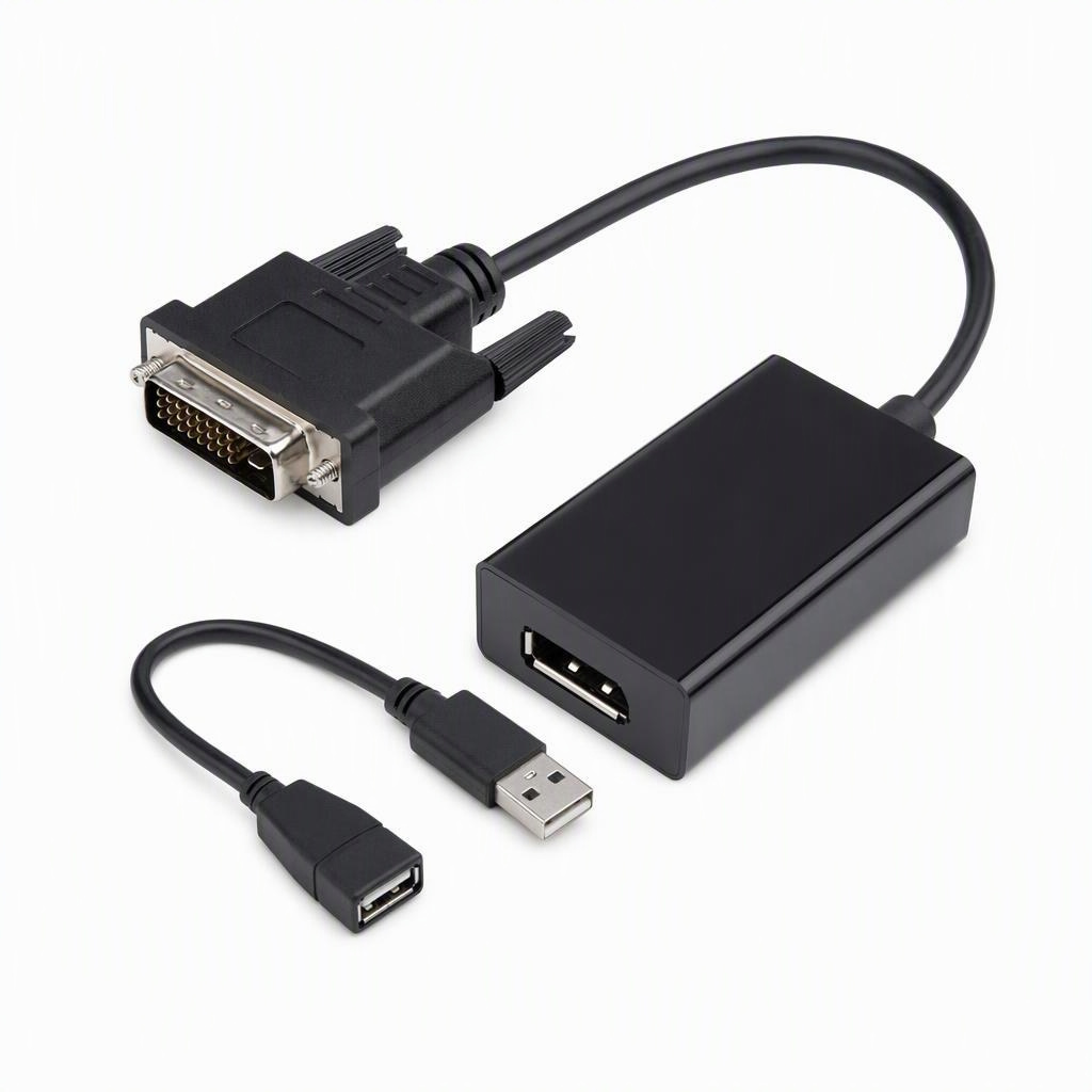 Active DVI-D to DisplayPort adapter, DVI-D source → DisplayPort display
