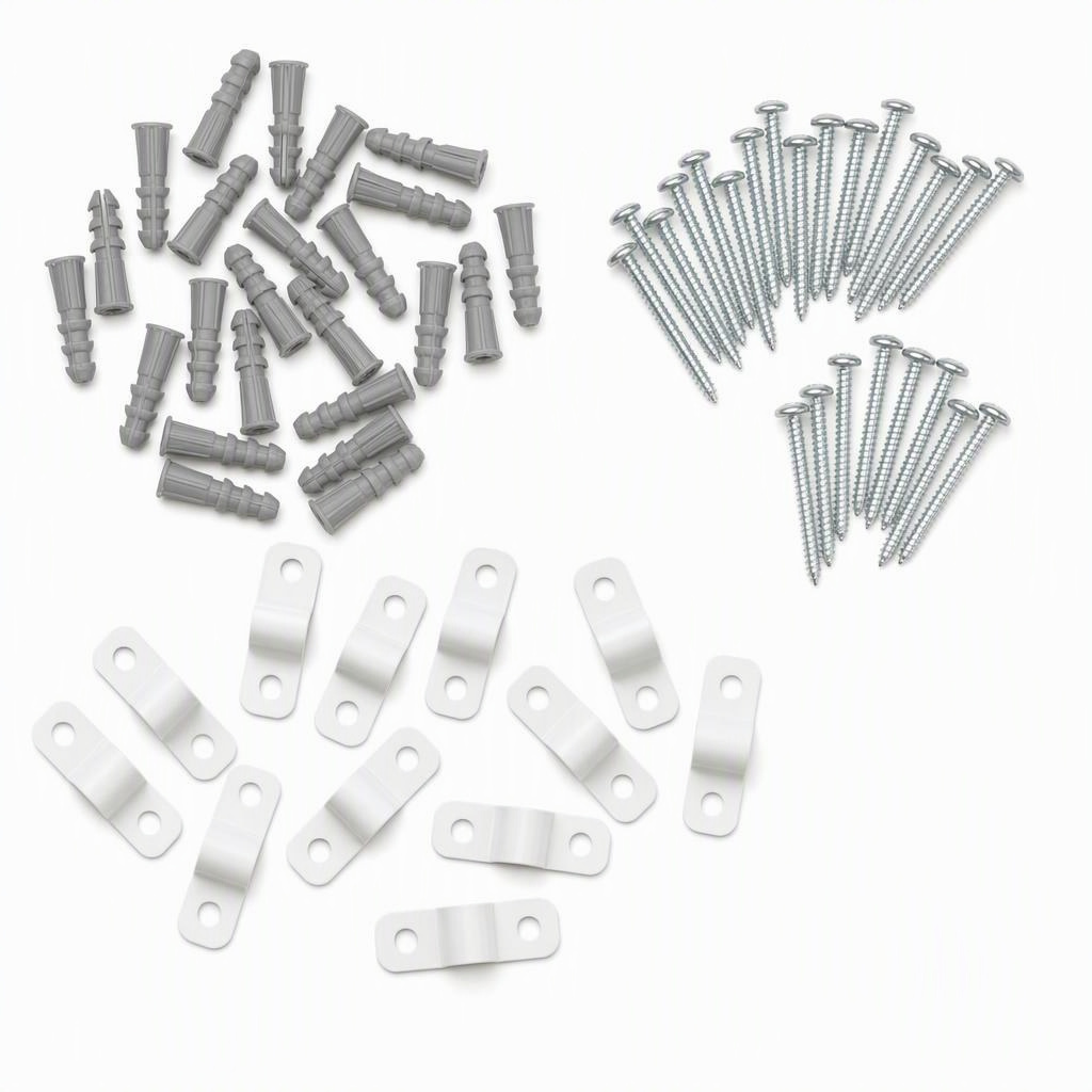 Fixed-mount wire shelf clips, 12 pack, Fixed Mount system