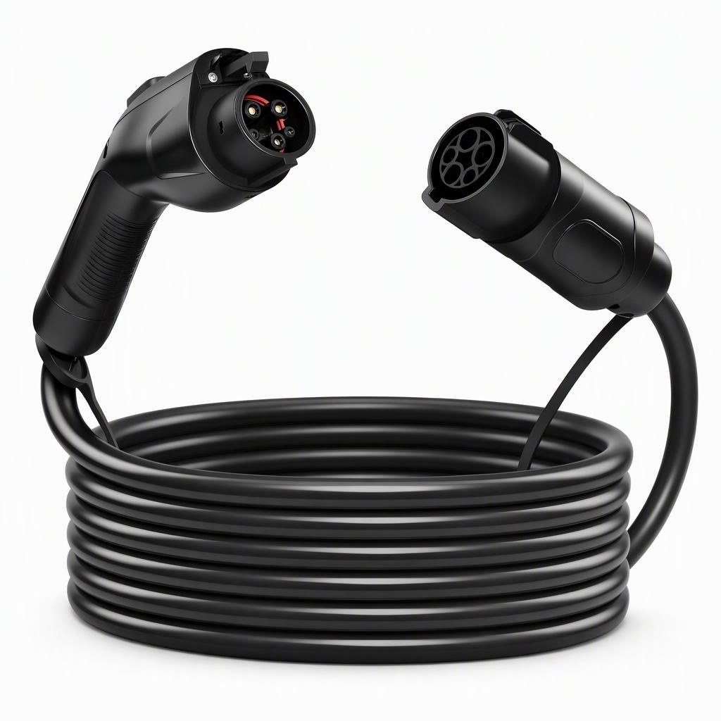 48 Amp J1772 Extension Cable 21 Foot, SAE J1772 • 48 A • 21 ft