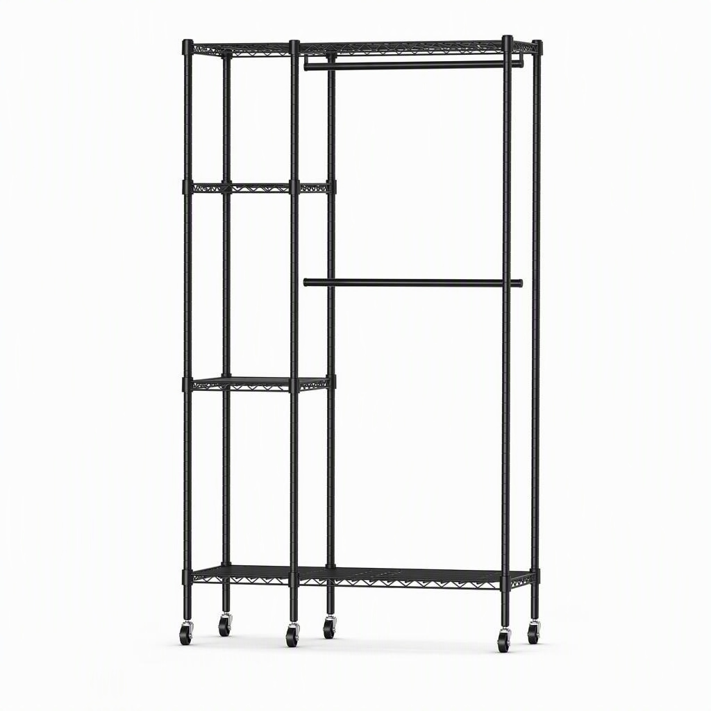 4 Tier 3 Rod Garment Rack, 44.9x17.13x77.95 in • 4 • 3