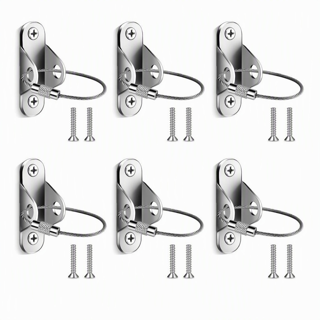 Screw-in furniture anchors, 6 sets, Screws into the wall