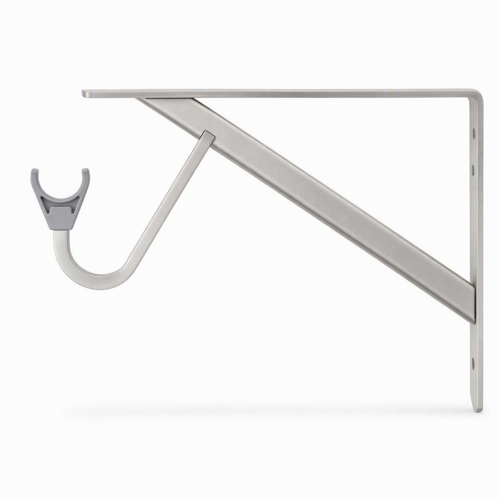Slide-Thru shelf-and-rod bracket, brushed nickel, 11–15 in shelves