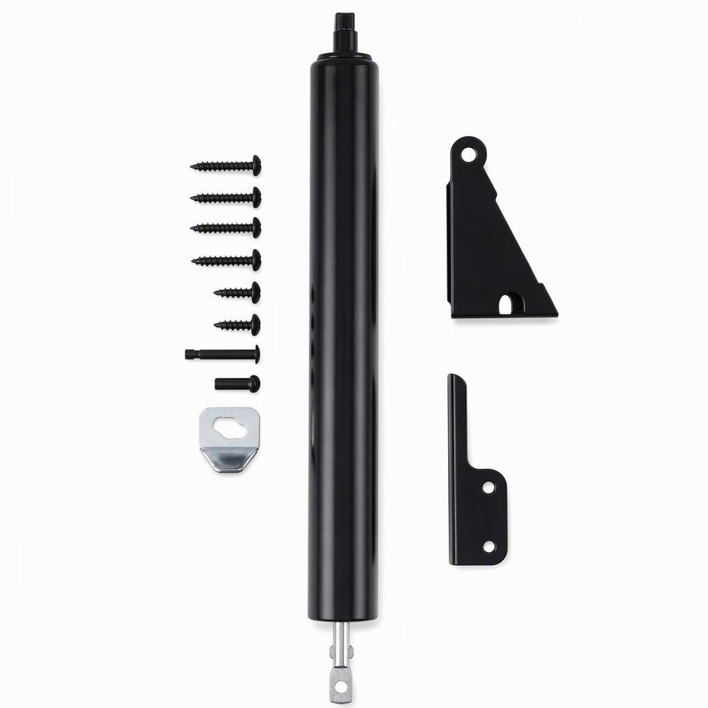 Standard-duty storm-door closer, black, Standard duty · 12-5/8 in