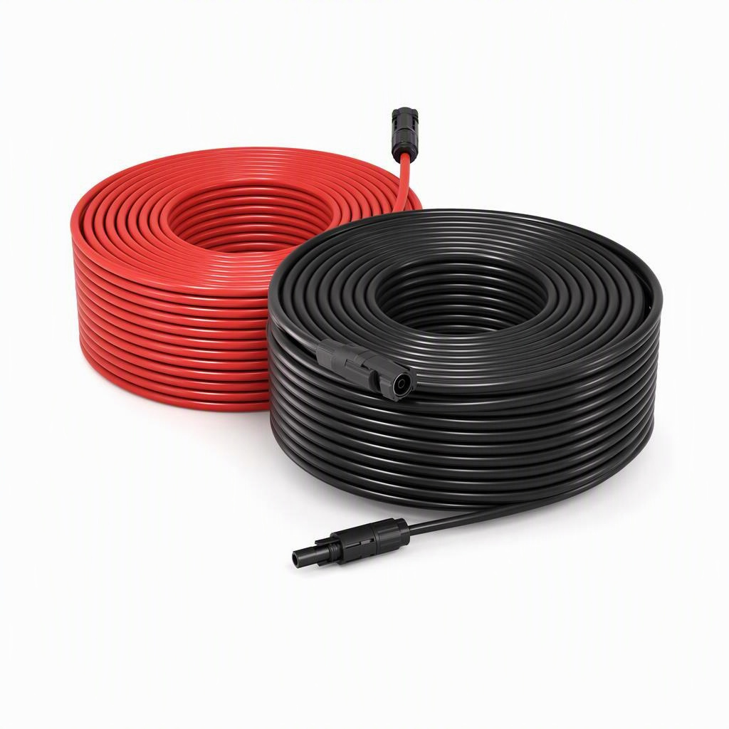 10 AWG Solar Wire Pair 100 Foot, 10 AWG • 100 ft red + 100 ft black • Red and black pair