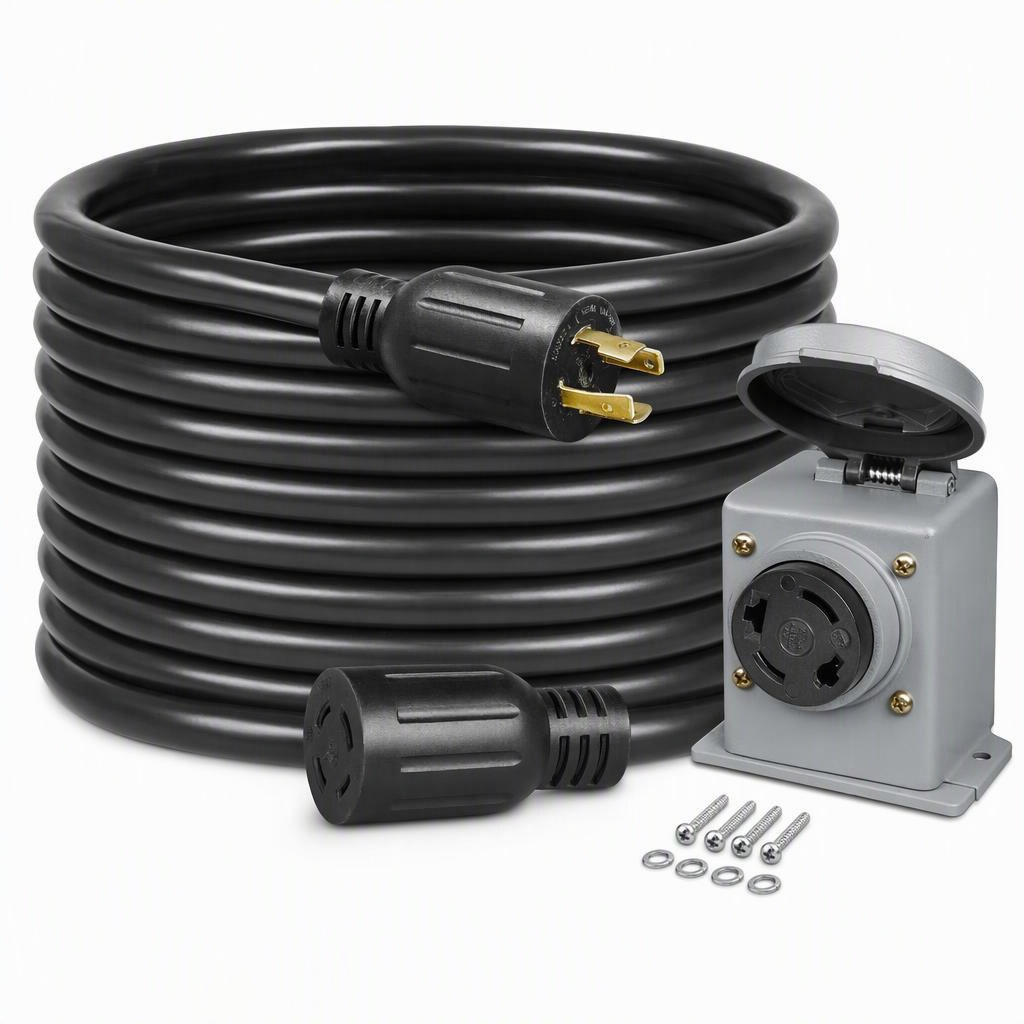 30 Amp Generator Cord Inlet Kit 25 Foot, 30 A • 25 ft • 4 x 10 AWG STW
