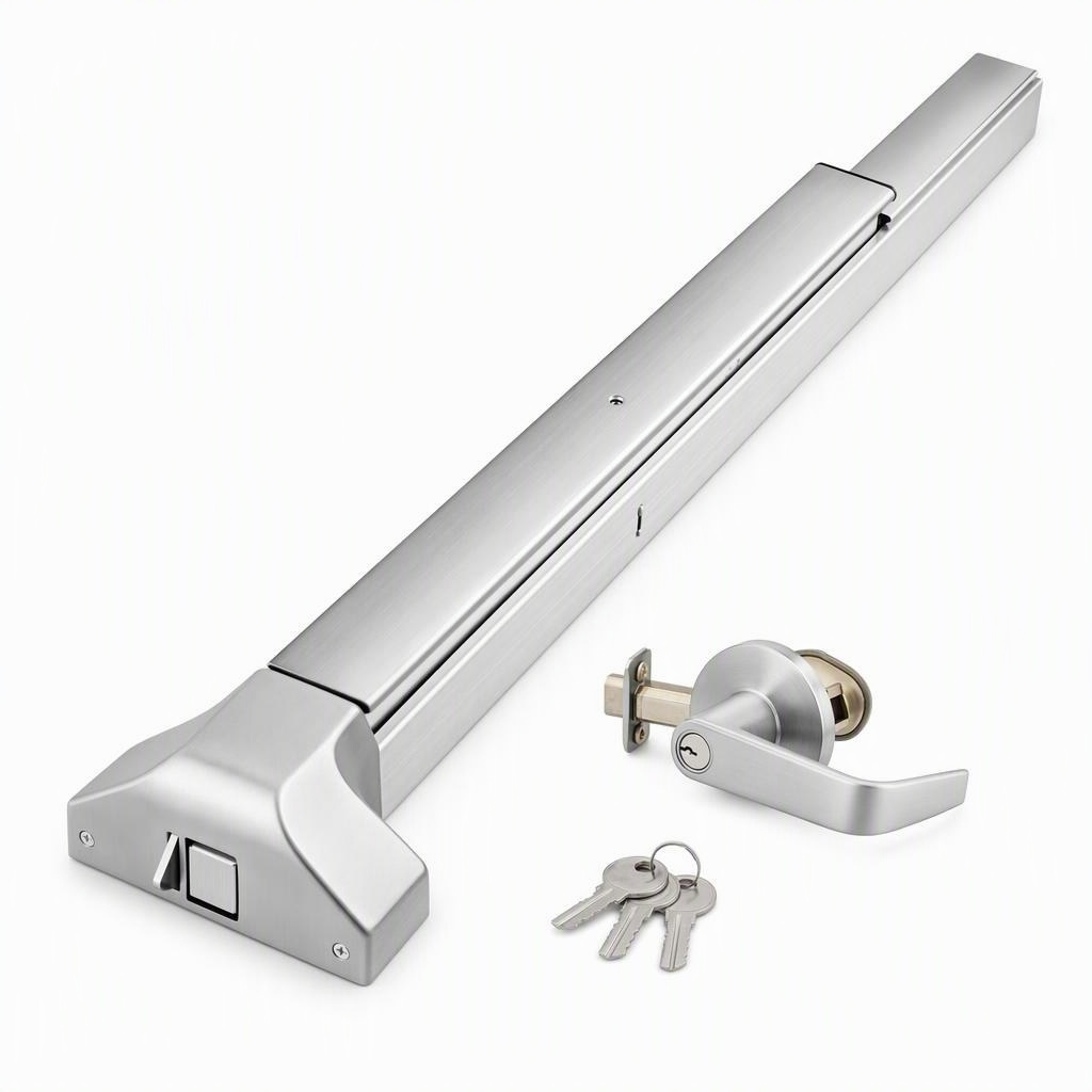 31 Inch Stainless Panic Exit Bar, 30 to 36 in • Confirm door handing • Included
