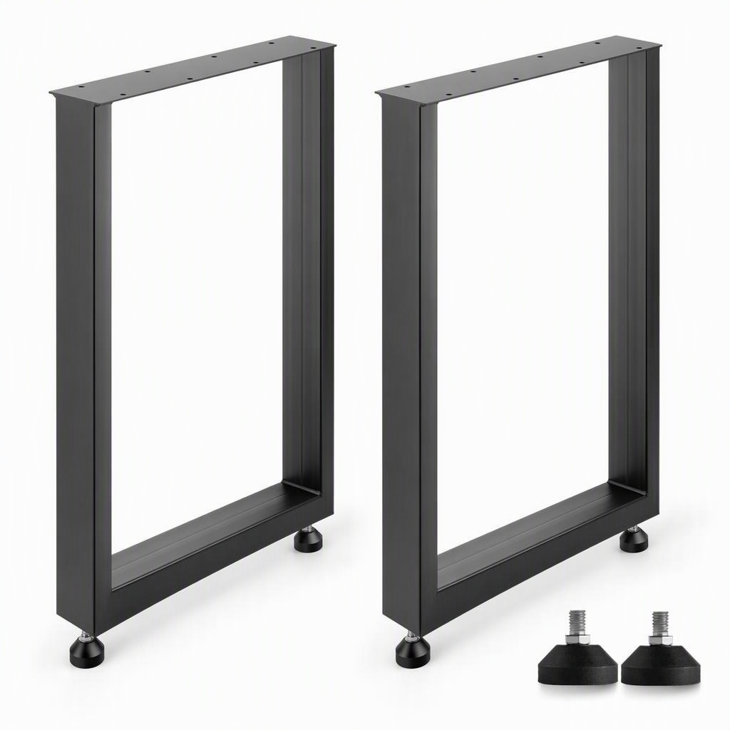 28 Inch Box Section Table Legs, 24 in • 2 legs • Black powder coat