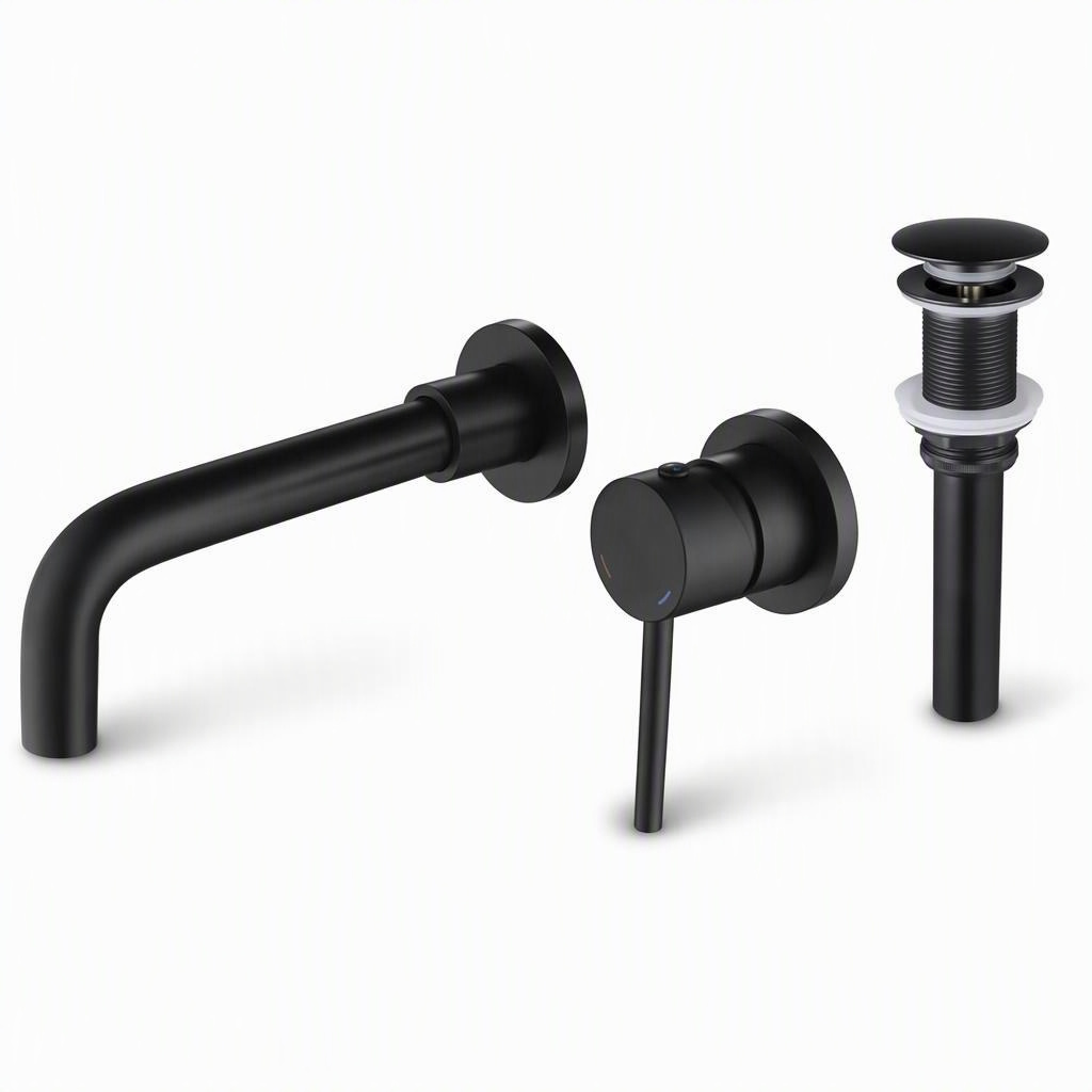 Wall Mount Bathroom Faucet No Overflow Drain, Wall mount • Single handle • See reference image