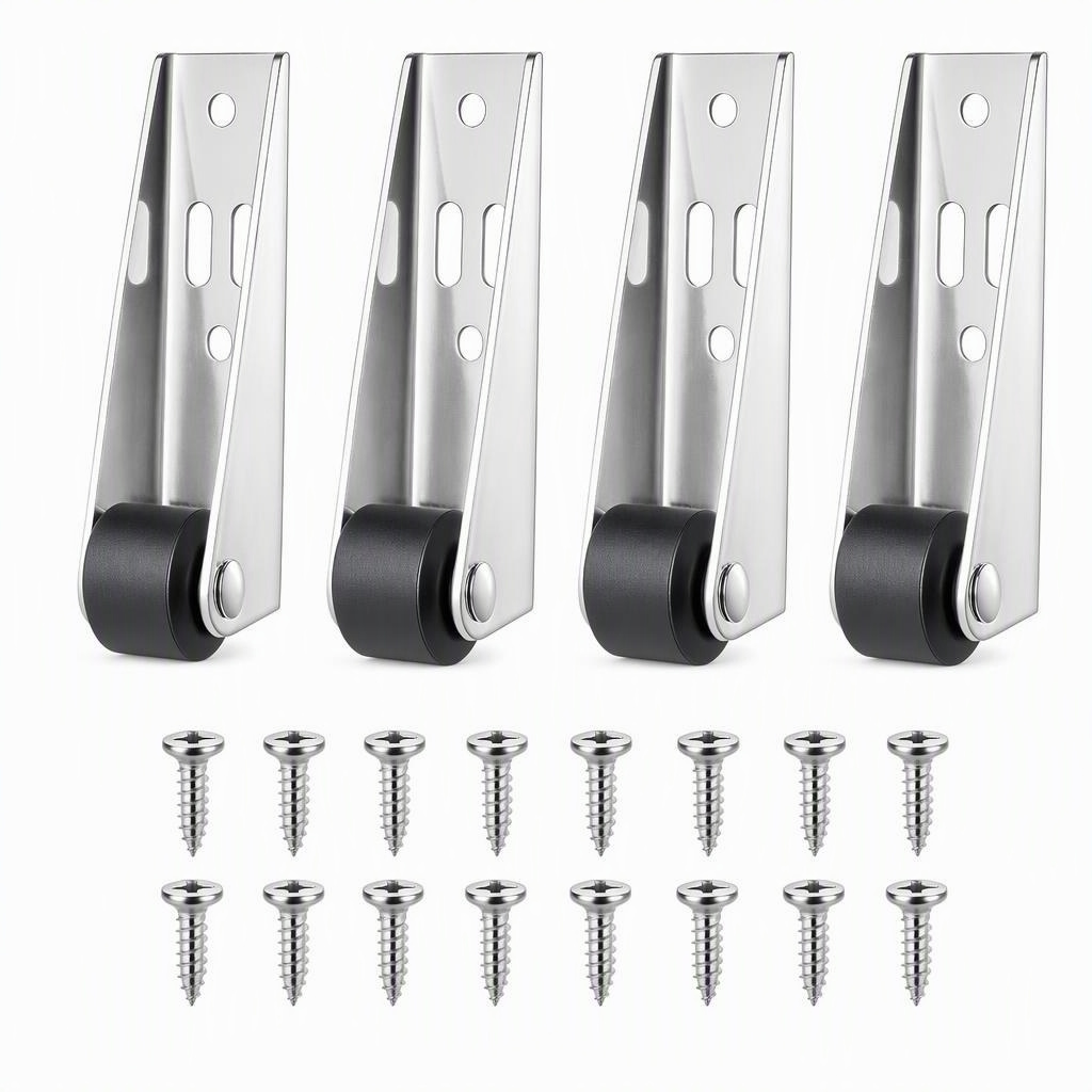0.9-inch low-profile fixed repair casters, 4 pack, 1 in installed height
